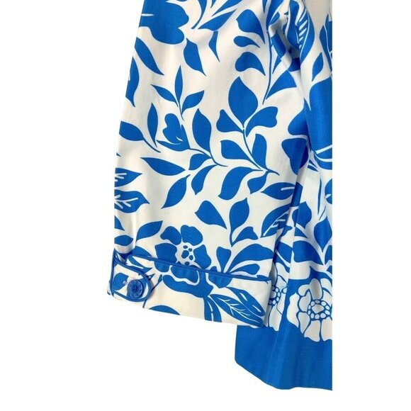 Summer Spring Blazer Jacket Blue White Floral 18 Sag Harbor 3/4 Sleeve Career - Picture 5 of 13